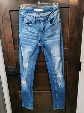 KanCan™ High Rise Medium Ripped Boyfriend Jean-Medium Sandblast